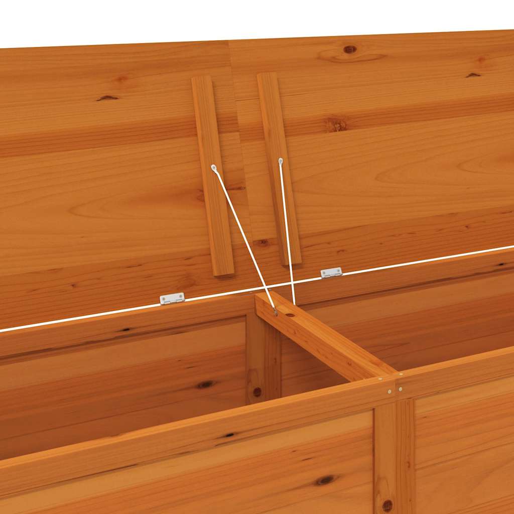 Scatola Esterni Cuscini Marrone 200x50x56 Legno Massello Abete