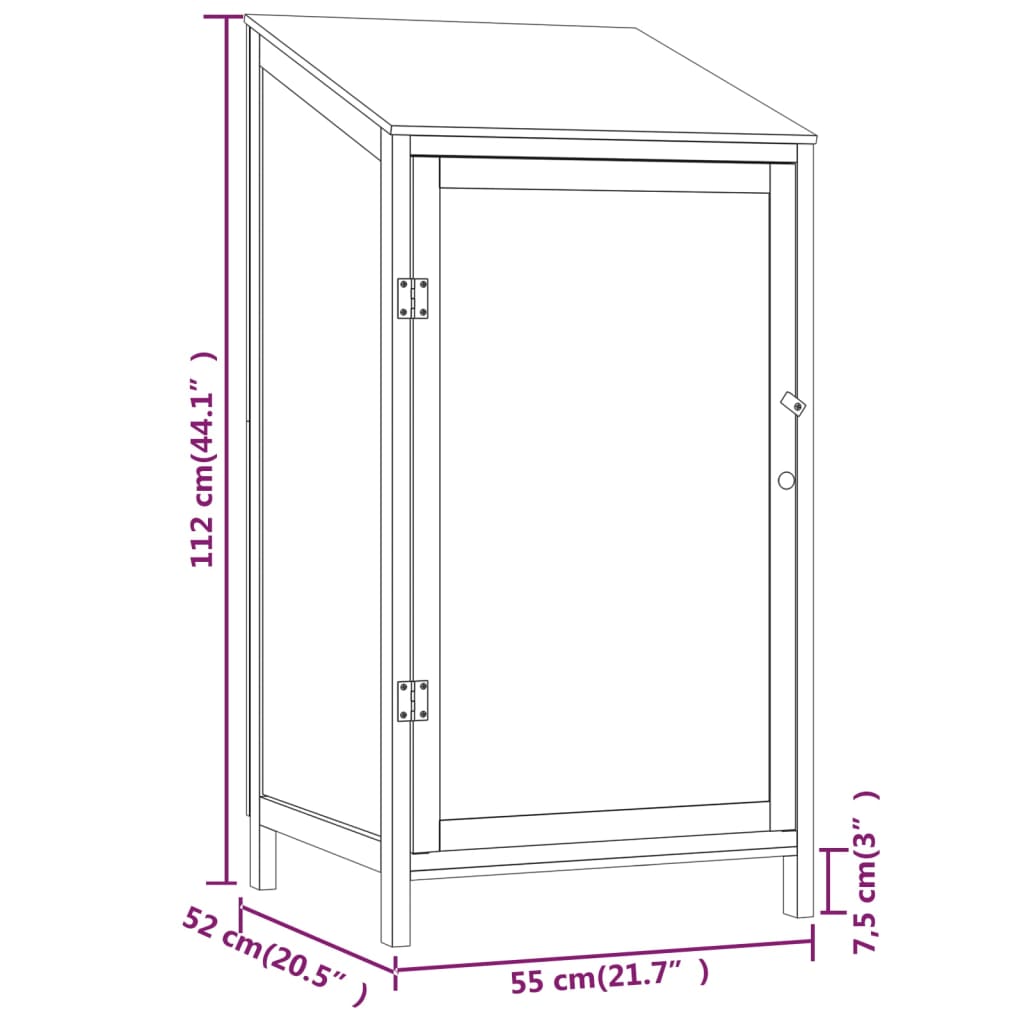 Capanno da Giardino Bianco 55x52x112 cm Legno Massello di Abete