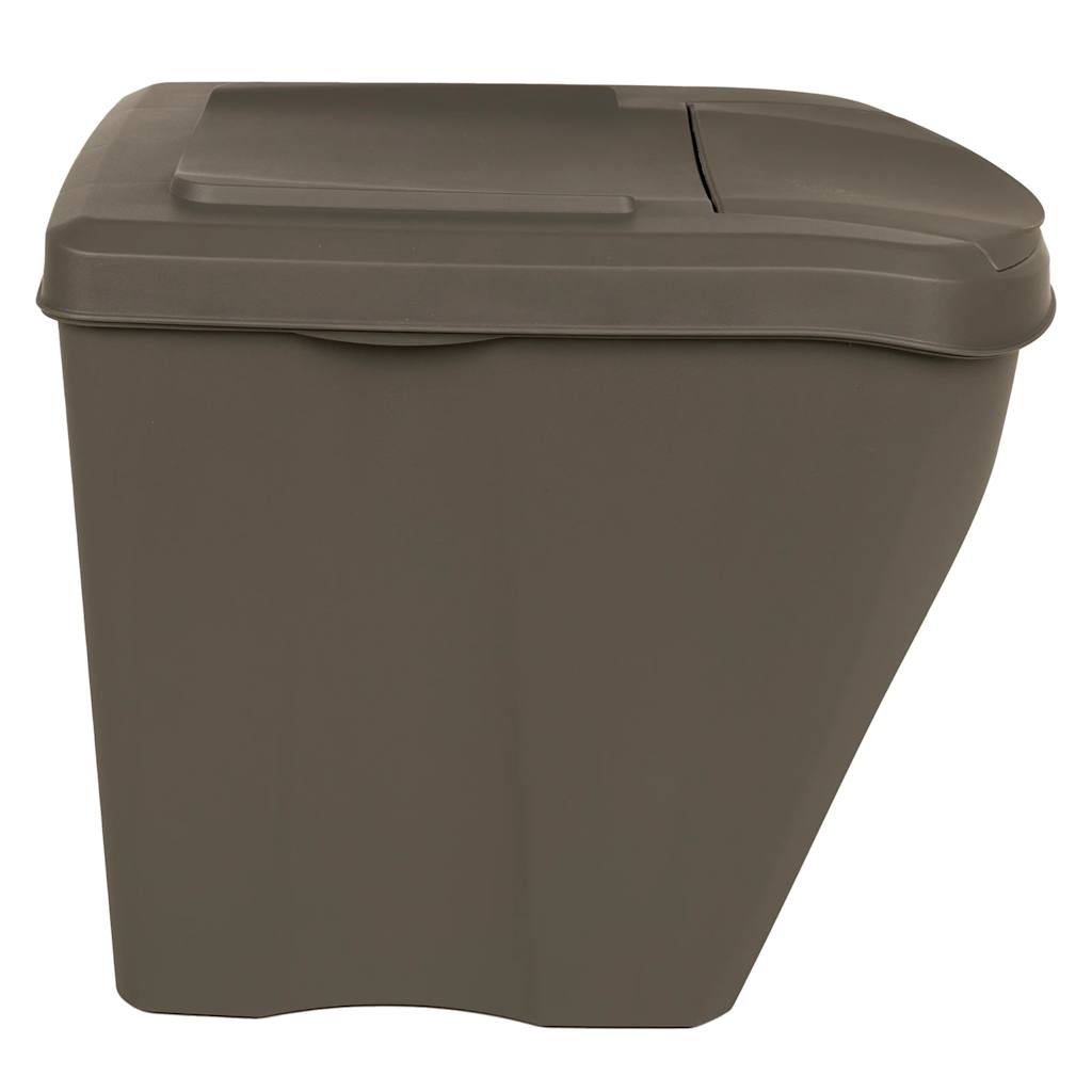 Contenitori Impilabili per Rifiuti 3pz Grigio 75L Polipropilene