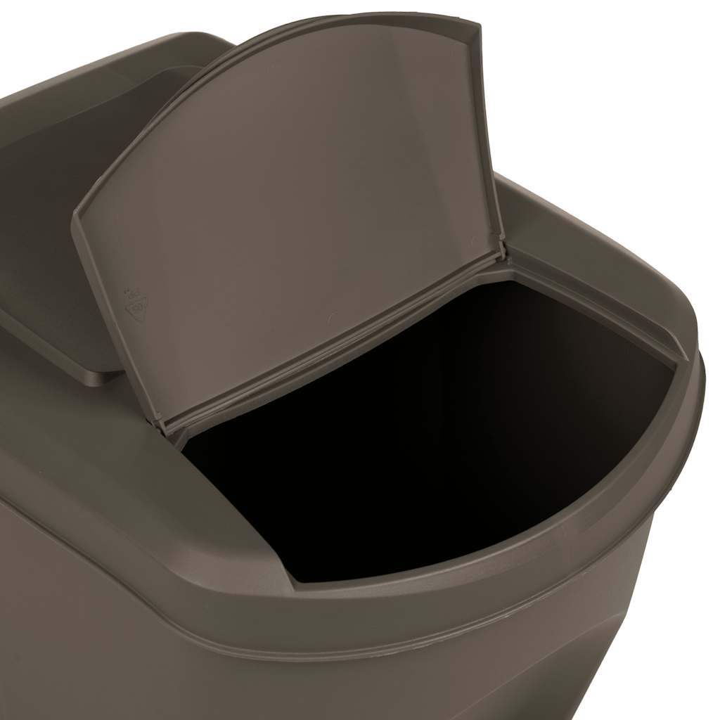 Contenitori Impilabili per Rifiuti 3pz Grigio 75L Polipropilene