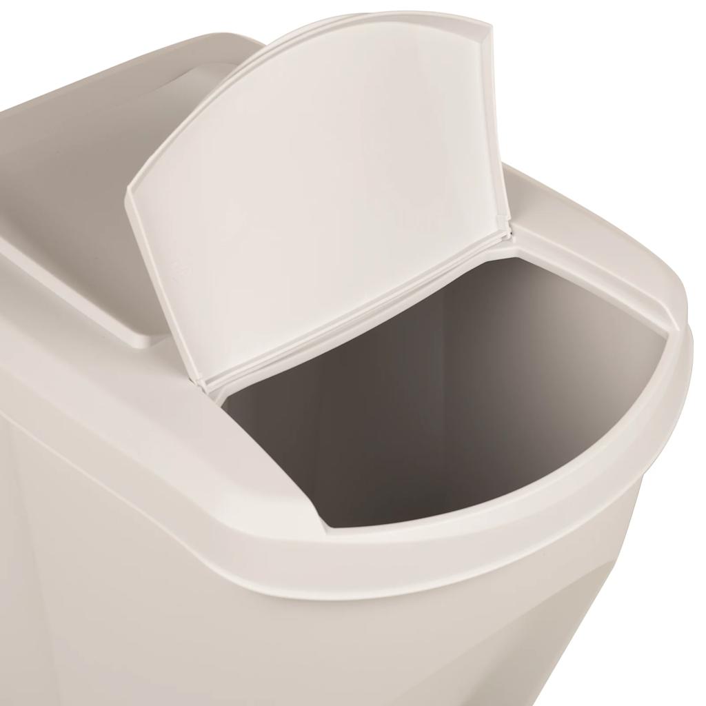 Contenitori Impilabili per Rifiuti 3pz Bianco 75L Polipropilene