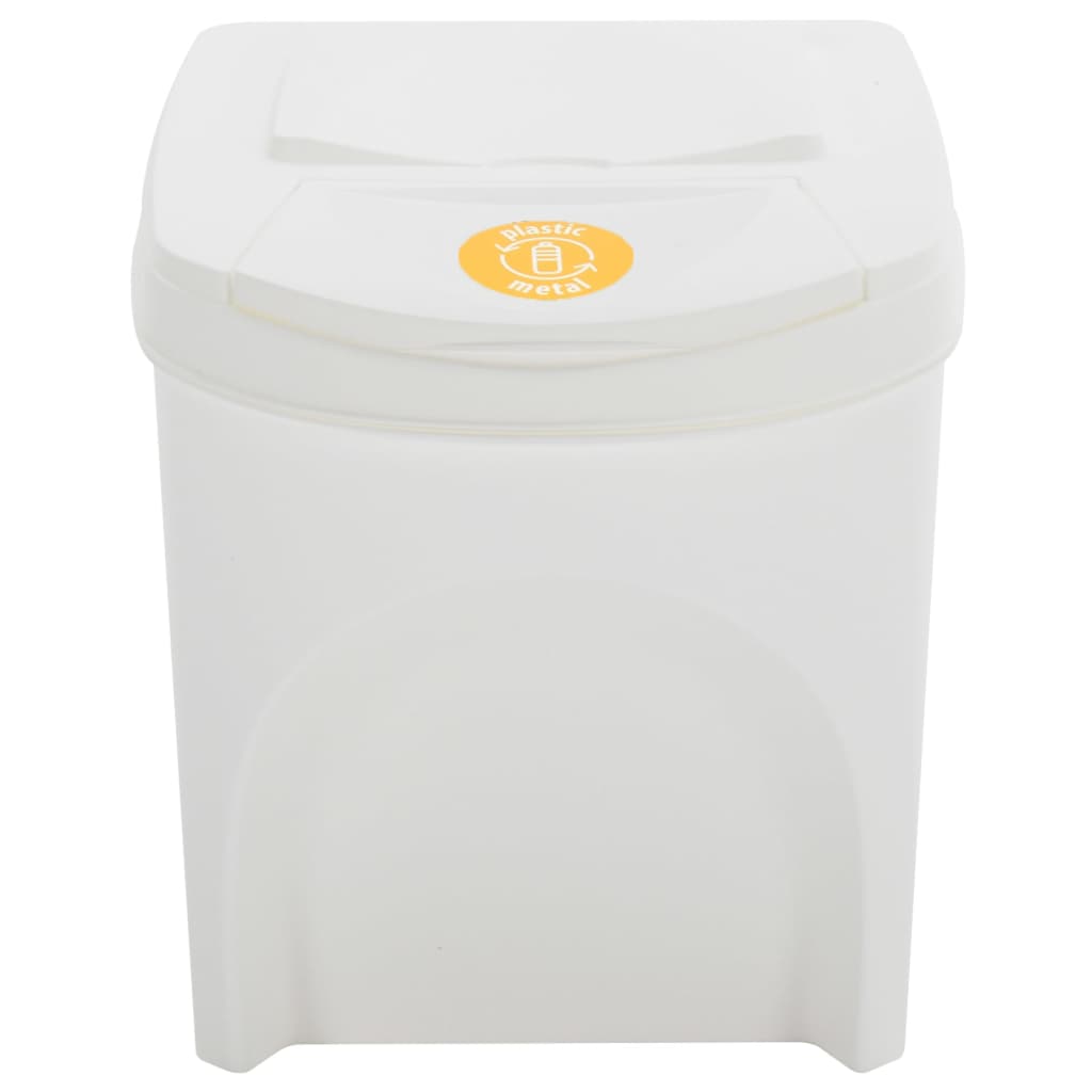 Contenitori Impilabili Rifiuti 4 pz Bianco 100 L Polipropilene
