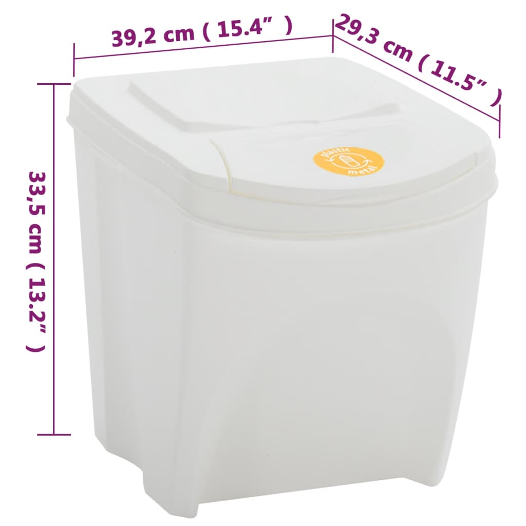 Contenitori Impilabili Rifiuti 4 pz Bianco 100 L Polipropilene
