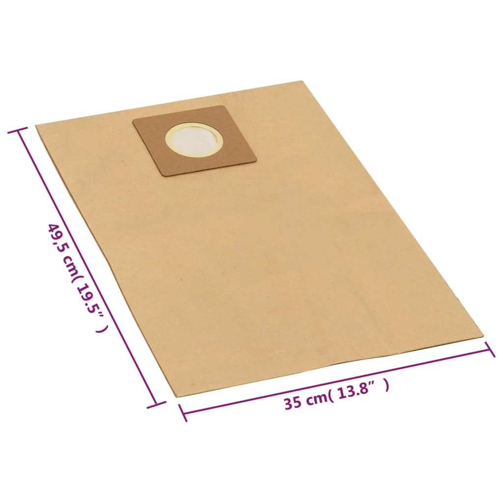 Sacchetti Carta per Aspirapolvere e Aspiraliquidi 10pz Marrone