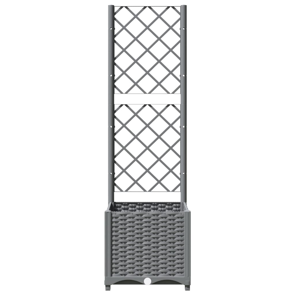 Fioriera da Giardino con Graticcio Grigio Chiaro 40x40x136cm PP