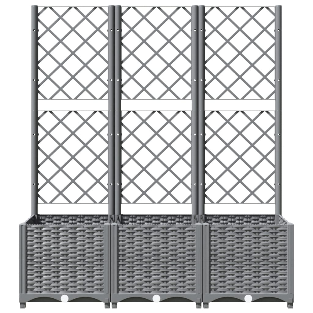 Fioriera Giardino con Graticcio Grigio Chiaro 120x40x136cm PP