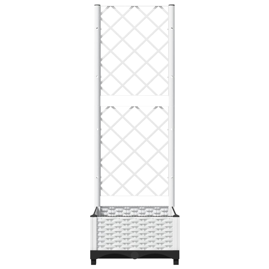 Fioriera da Giardino con Graticcio Bianco 40x40x121,5 cm PP