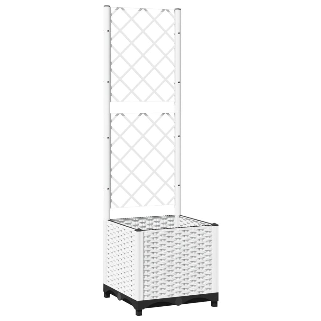 Fioriera da Giardino con Graticcio Bianco 40x40x136 cm PP