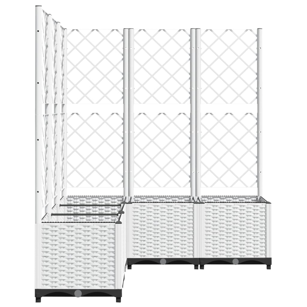 Fioriera da Giardino con Graticcio Bianco 120x120x136 cm PP