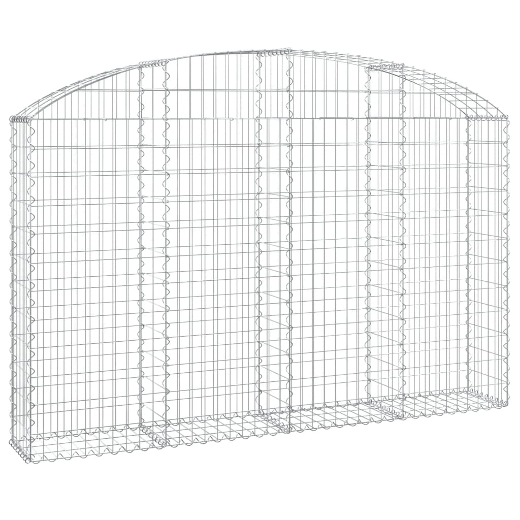 Cesto Gabbione ad Arco 200x30x120/140 cm Ferro Zincato