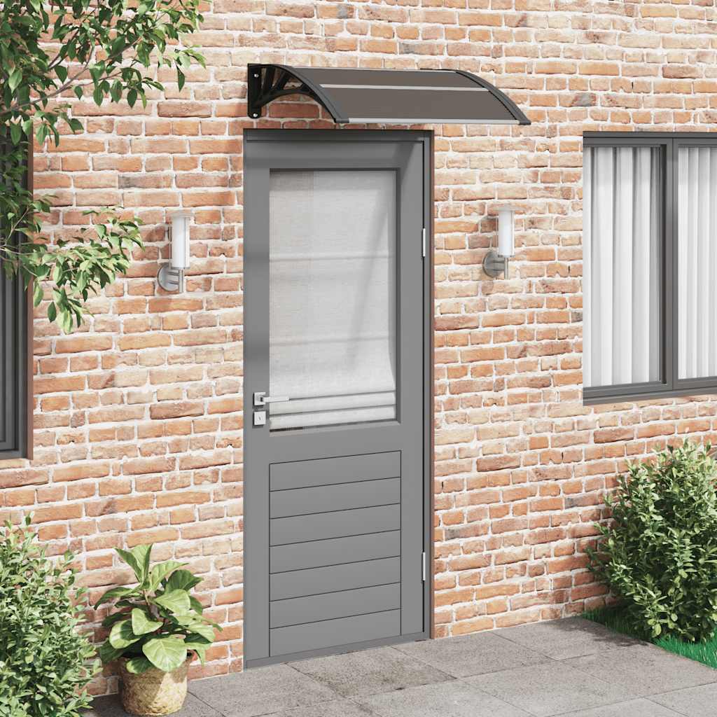 Pensilina per porta nera 80x75 cm in policarbonato