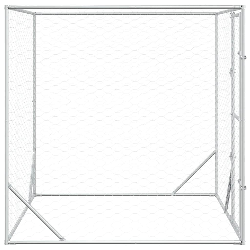 Cuccia per Cani da Esterno Argento 2x2x2 m Acciaio Zincato