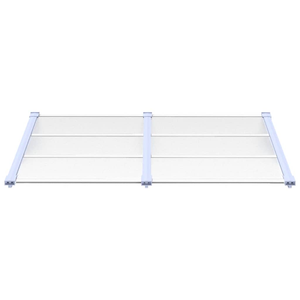 Tettoia per Porta Grigio e Trasparente 152,5x90cm Policarbonato