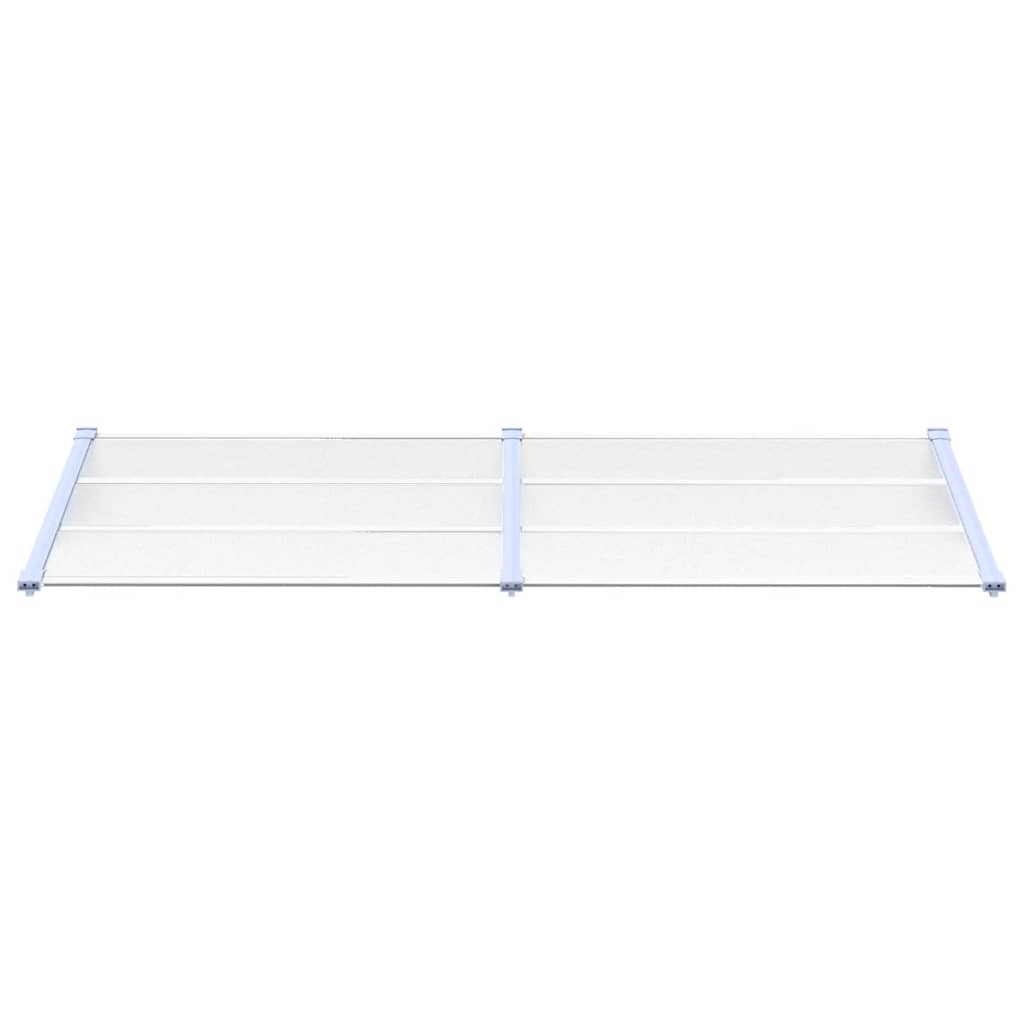 Tettoia per Porta Grigio e Trasparente 239x90 cm Policarbonato