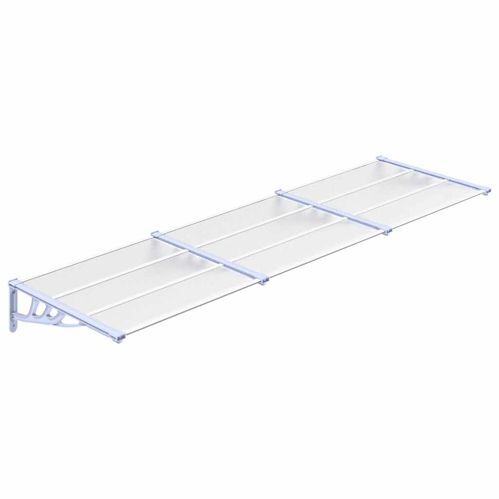 Tettoia per Porta Grigio e Trasparente 297,5x90cm Policarbonato