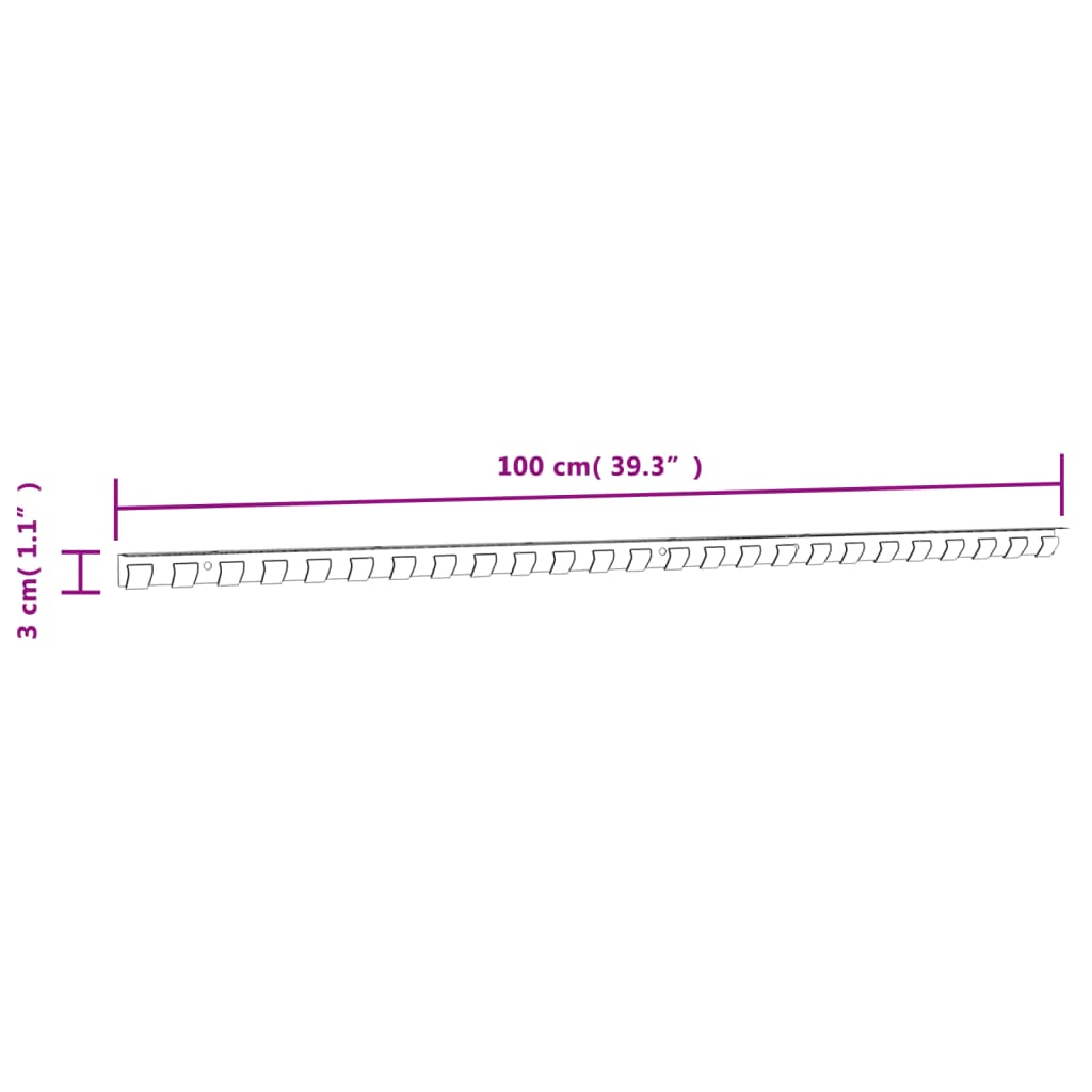 Binario di Montaggio Argento 1 m Acciaio Inox
