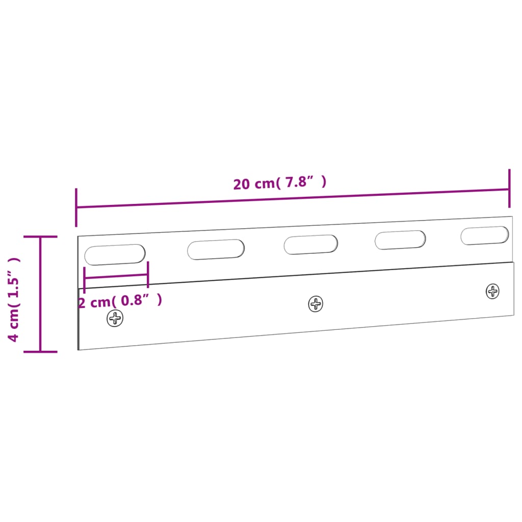 Piastre di Collegamento 6 pz Argento 20 cm Acciaio Inossidabile