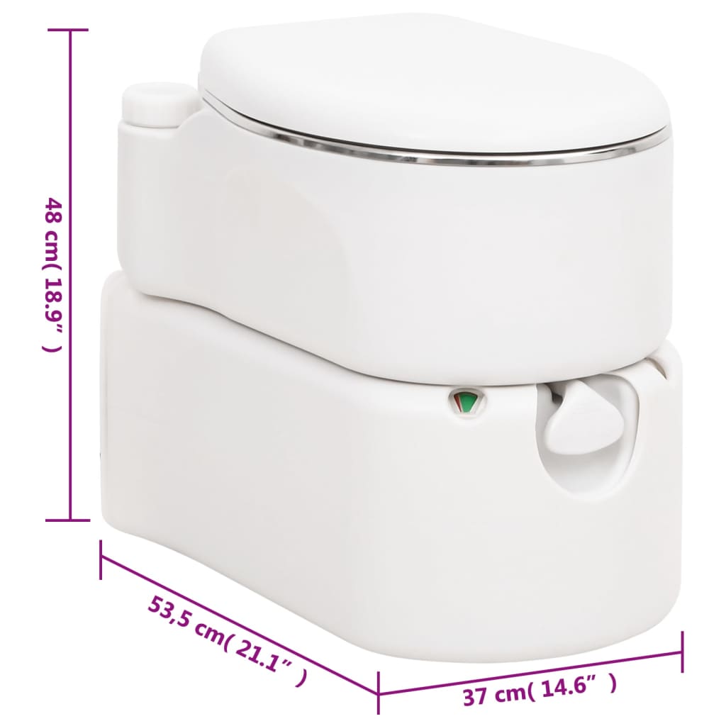 Toilette Integrata da Campeggio Bianca 24x17 L HDPE e Acciaio