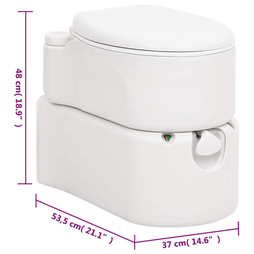 Toilette Integrata da Campeggio Bianca 24+17 L HDPE e Smalto