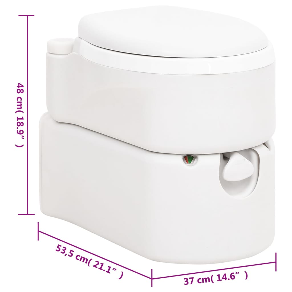 Toilette Integrata da Campeggio Bianca 24+17 L HDPE e PP
