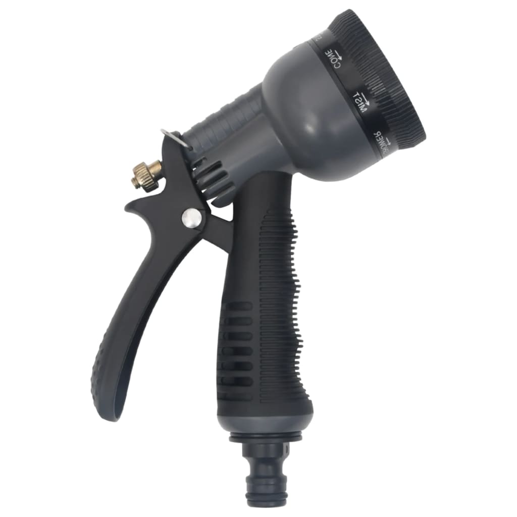 Tubo da Giardino con Ugello Spray Argento 0,6" 30 m in Acciaio