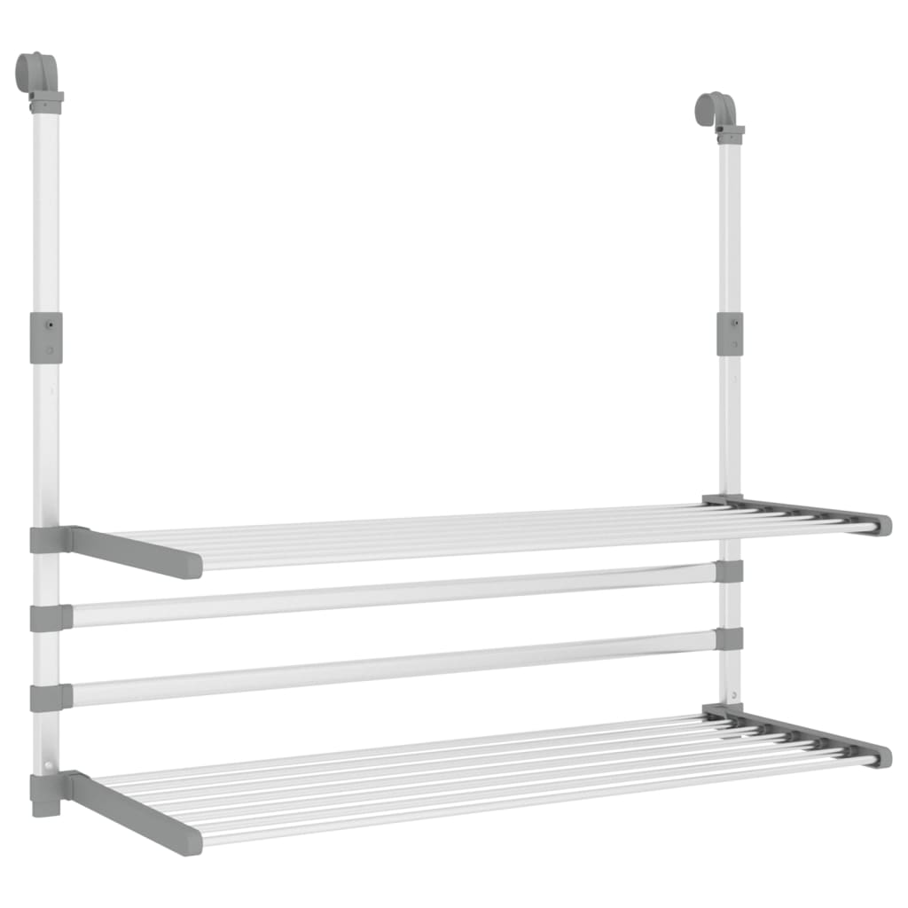 Stendino per Balcone 89x25x(60-95) cm in Alluminio