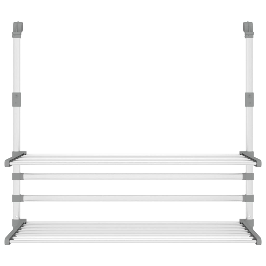 Stendino per Balcone 89x25x(60-95) cm in Alluminio