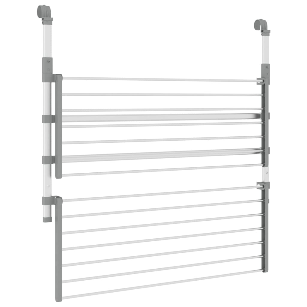 Stendino per Balcone 89x25x(60-95) cm in Alluminio