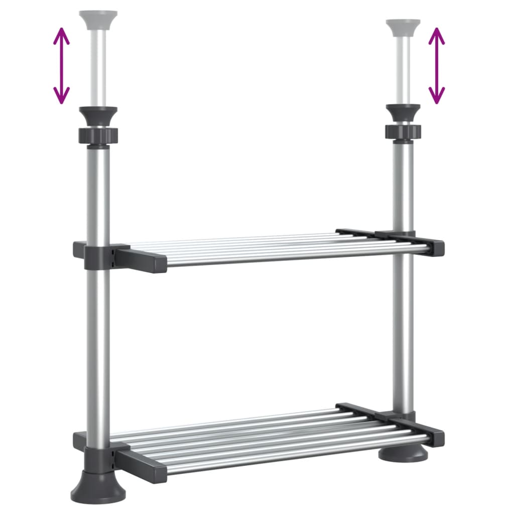 Ripiano da Cucina 50x25x(50-70) cm in Alluminio