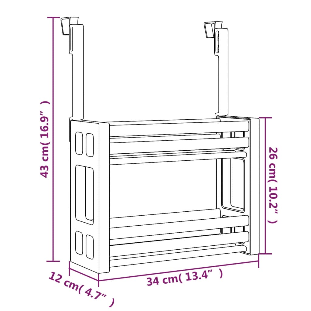 Organizer Sotto Lavello 34x12x26 cm in Alluminio