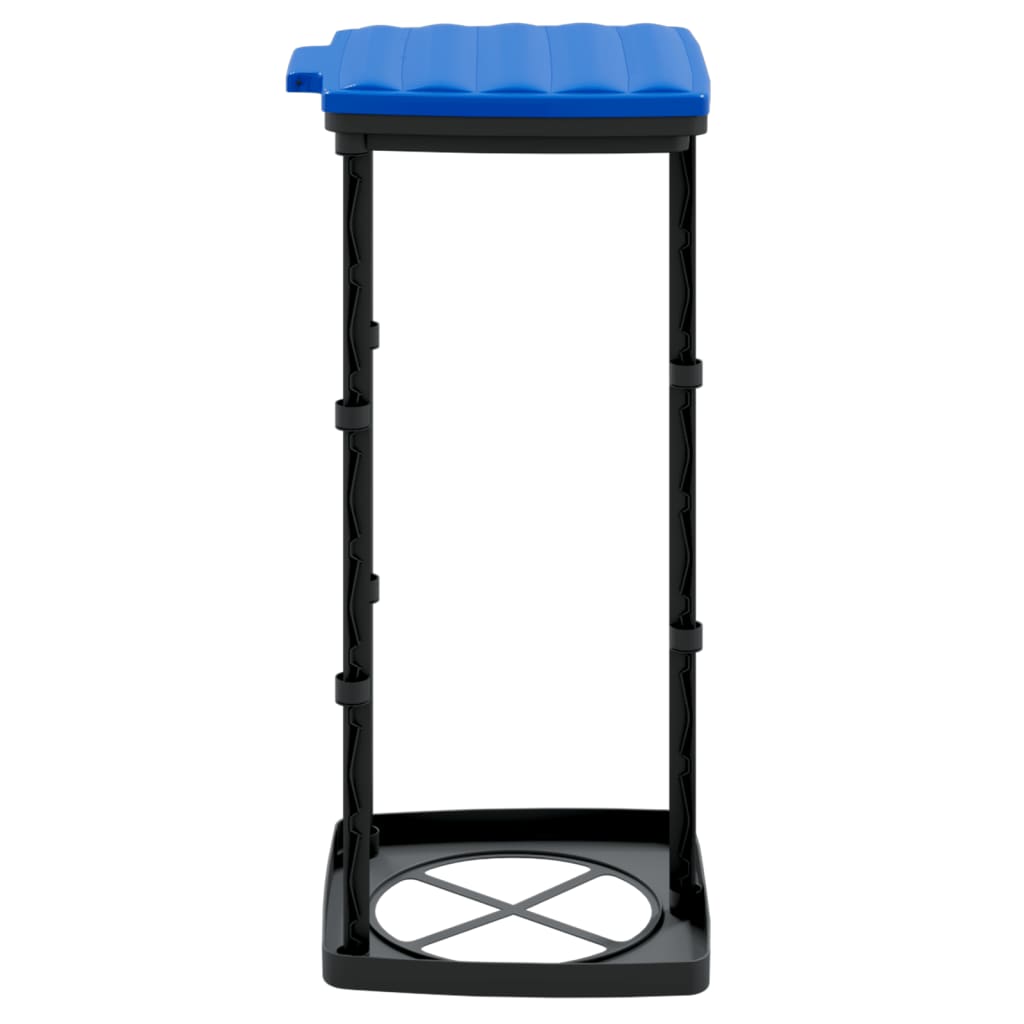 Porta Sacchi Spazzatura 2 pz Nero e Blu 60 L in PP