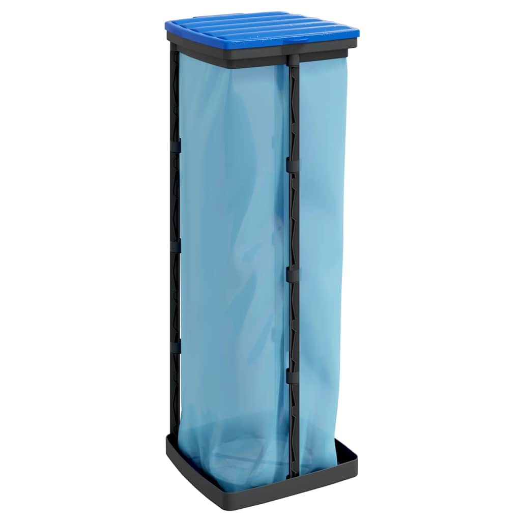 Porta Sacchi Spazzatura 2 pz Nero e Blu 120 L in PP