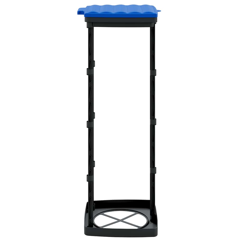 Porta Sacchi Spazzatura 2 pz Nero e Blu 120 L in PP