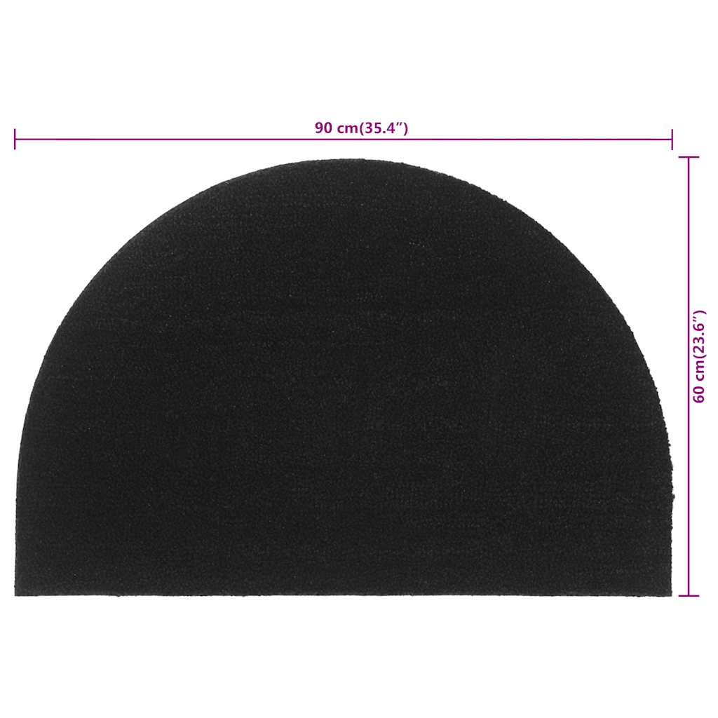 Zerbino Nero Mezzo Rotondo 60x90 cm Fibra di Cocco
