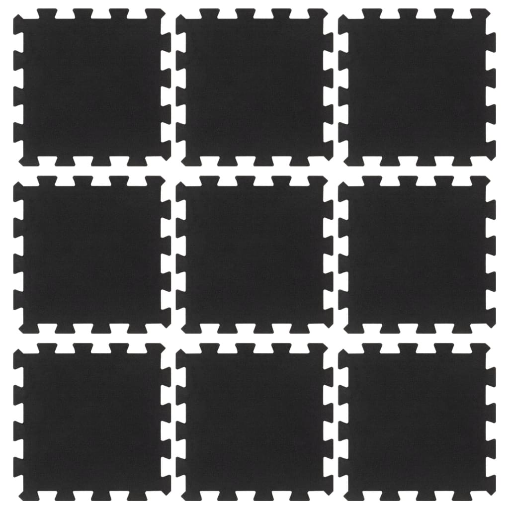 Piastrelle per Pavimenti in Gomma 9 pz Nere 16 mm 30x30 cm