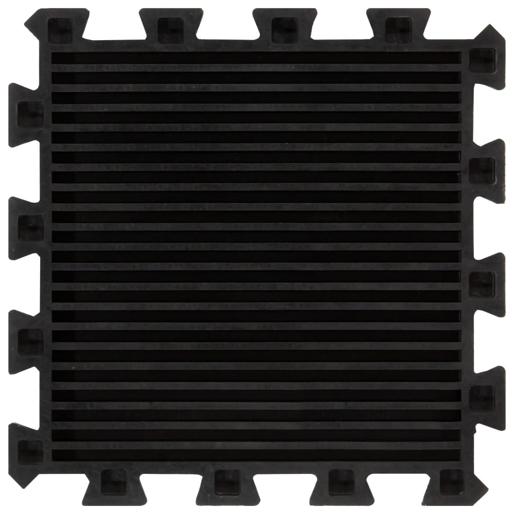 Piastrelle per Pavimenti in Gomma 9 pz Nere 16 mm 30x30 cm