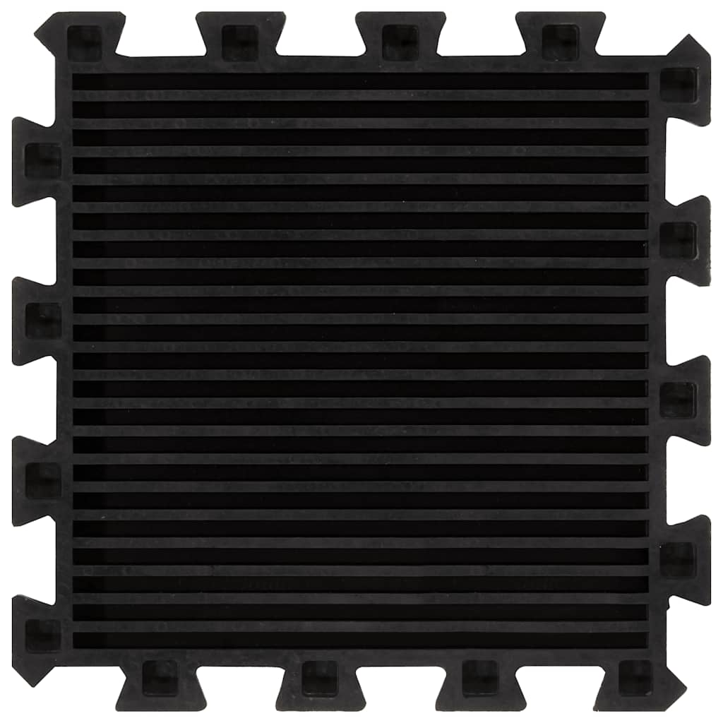 Piastrelle per Pavimenti in Gomma 16 pz Nere 16 mm 30x30 cm