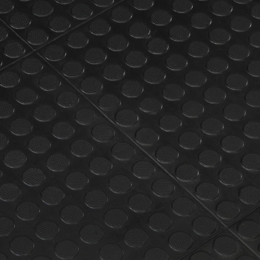 Piastrella per Pavimenti in Gomma Nera 12 mm 90x120 cm