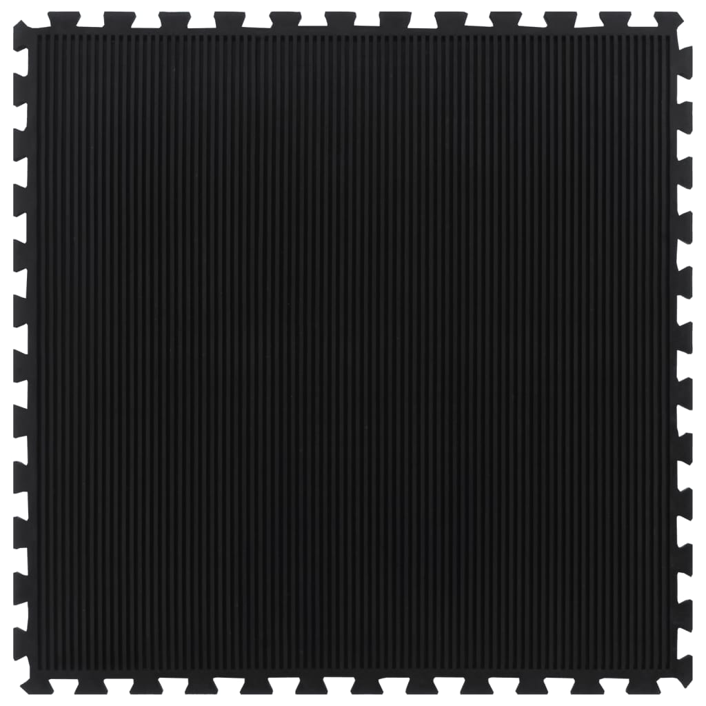 Piastrella per Pavimenti in Gomma Nera 12 mm 100x100 cm