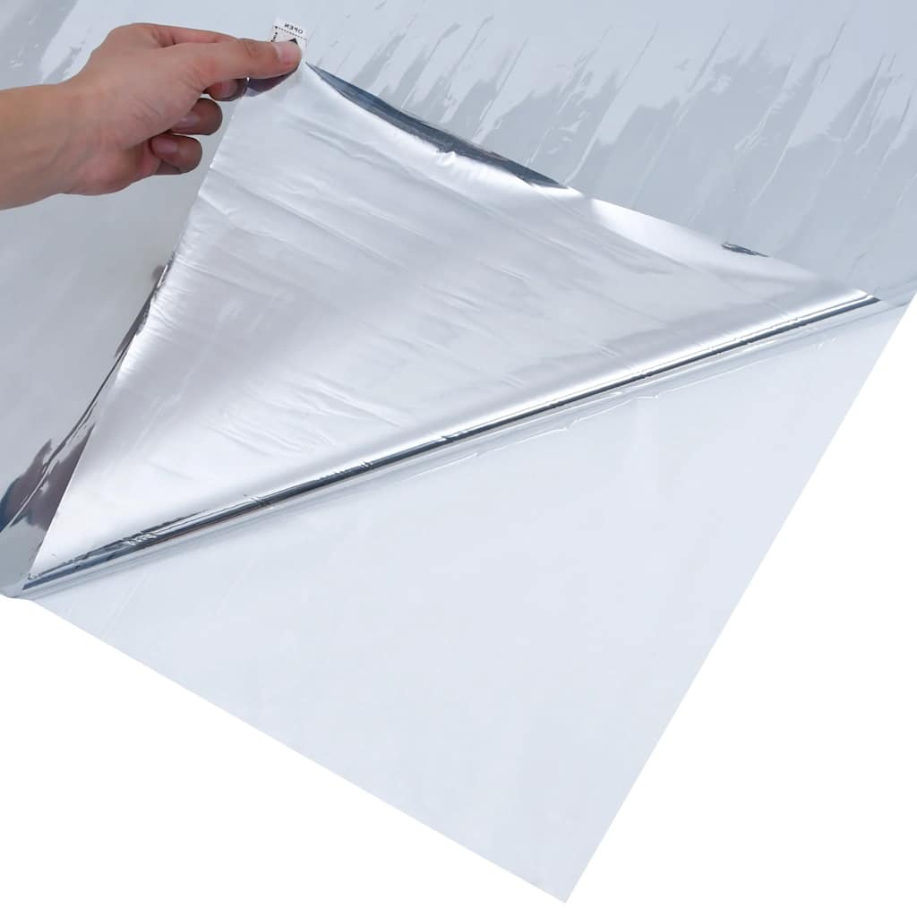 Pellicola Solare Statica Riflettente Argento 60x2000 cm PVC