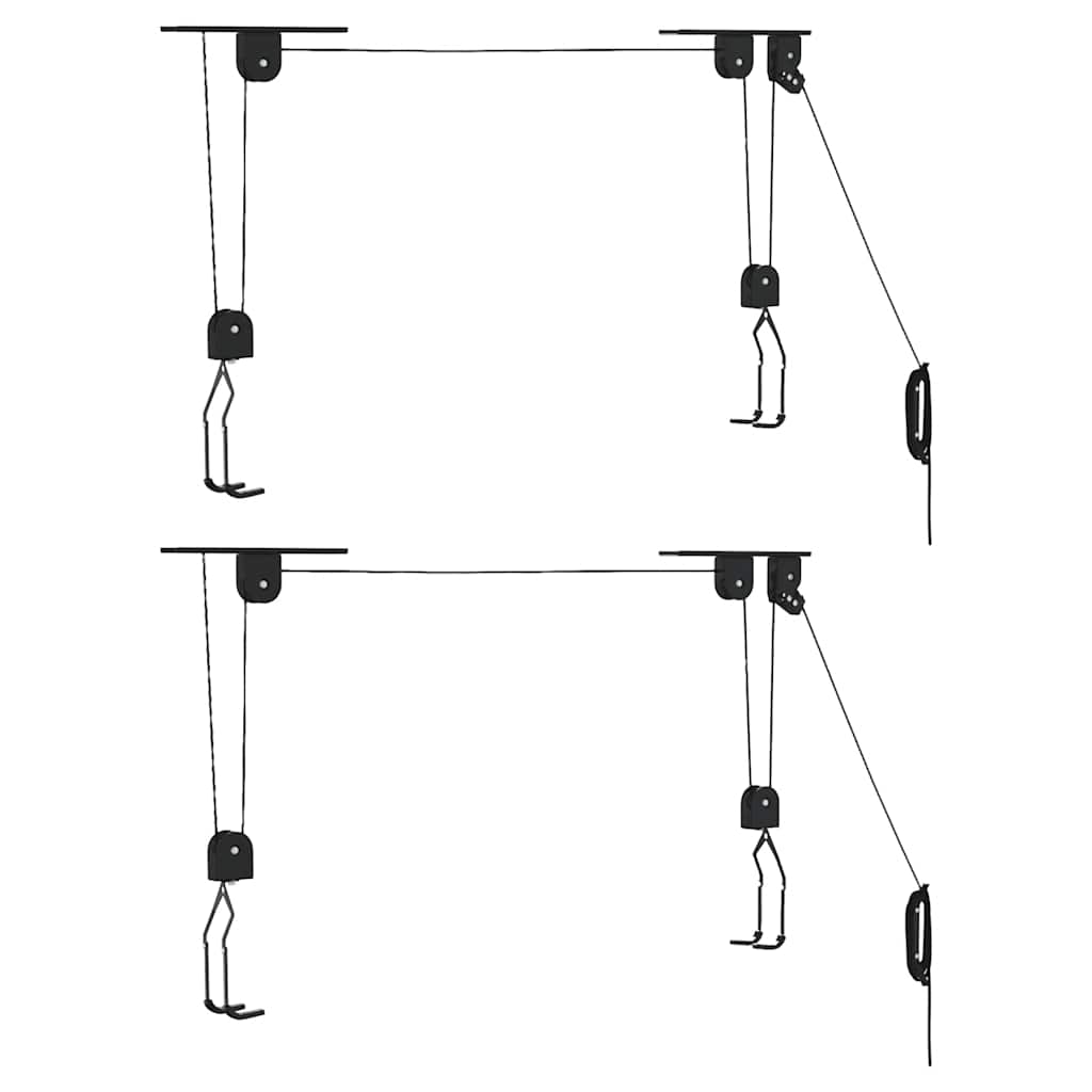 Sollevatori per Bici con Supporto a Soffitto 2 pz 20 kg
