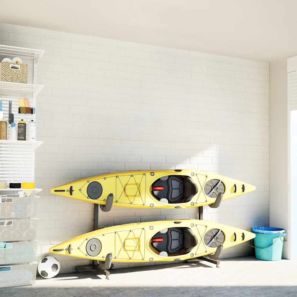 Rastrelliera Porta Kayak per 2 Kayak 250x57x127,5 cm in Acciaio