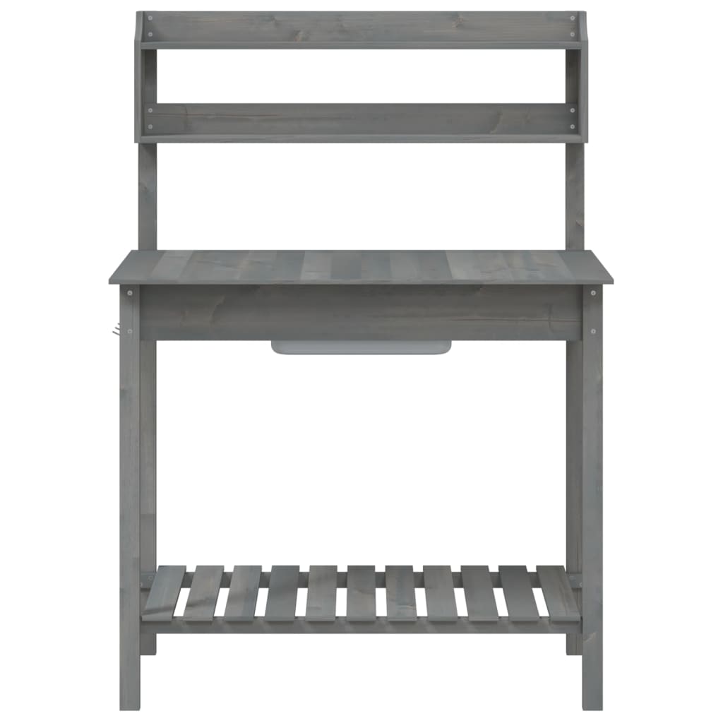 Tavolo Invaso con Lavello Grigio 147,5x44x139,5 Massello Abete