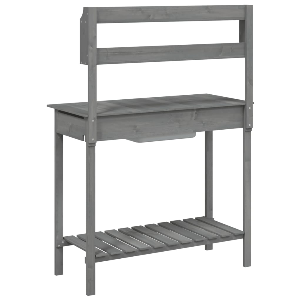 Tavolo Invaso con Lavello Grigio 147,5x44x139,5 Massello Abete