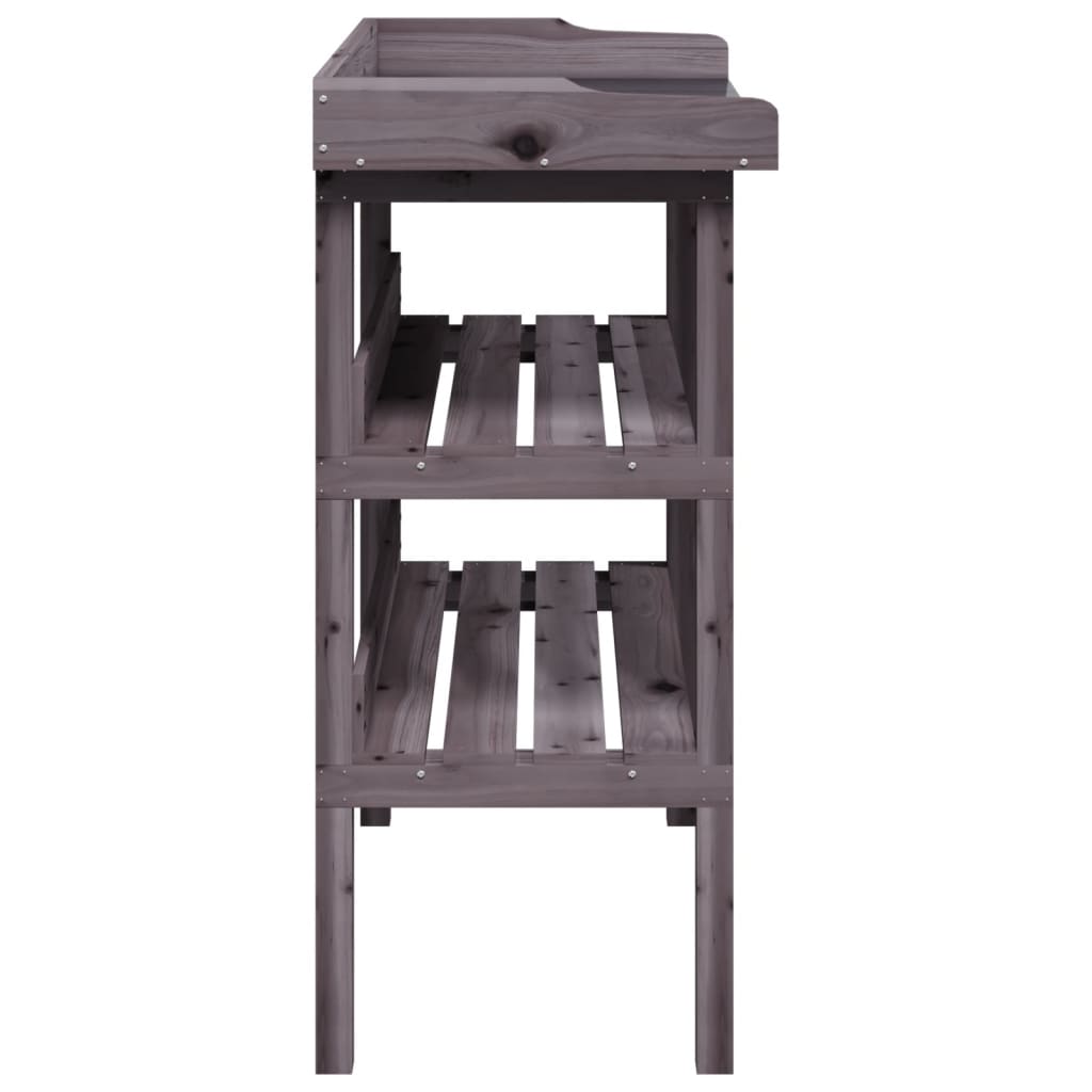 Tavolo Piante Ripiani Grigio 78x38x,82,5cm Legno Massello Abete