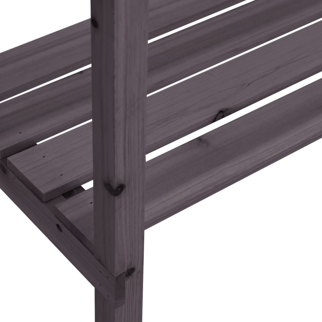 Tavolo Piante Ripiani Grigio 78x38x,82,5cm Legno Massello Abete