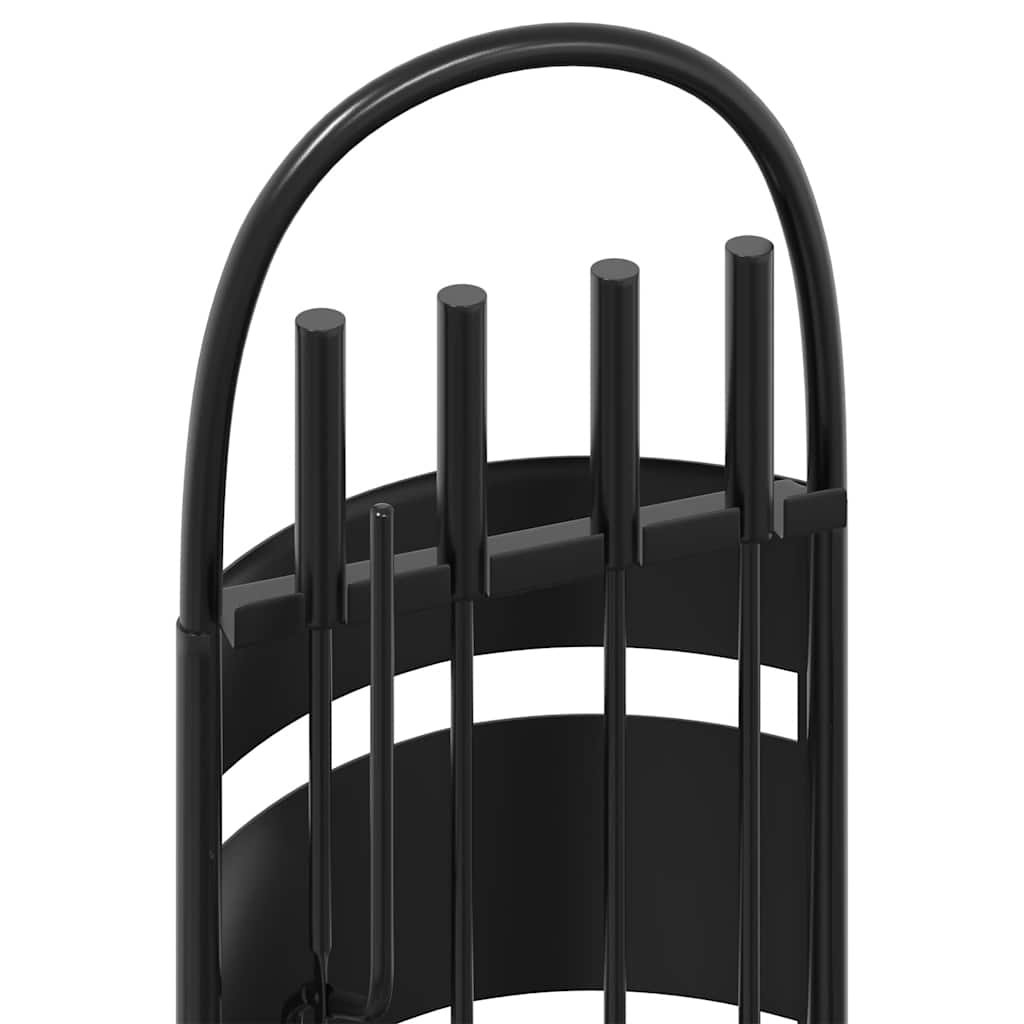 Set di attrezzi per camino 5 pezzi 23x15x66 cm in acciaio