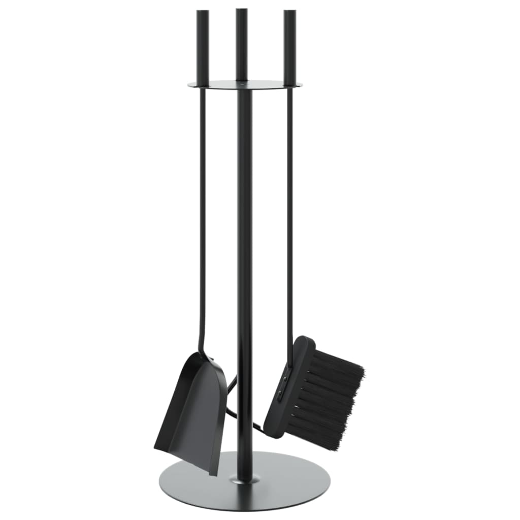 Set di attrezzi per camino 4 pezzi 22x59 cm in acciaio