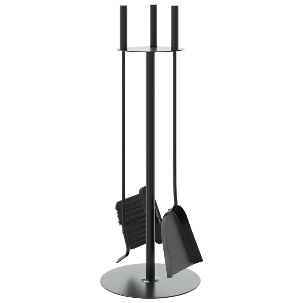 Set di attrezzi per camino 4 pezzi 22x59 cm in acciaio