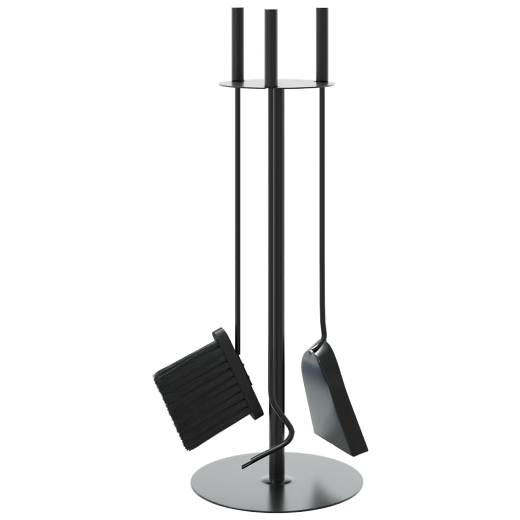 Set di attrezzi per camino 4 pezzi 22x59 cm in acciaio